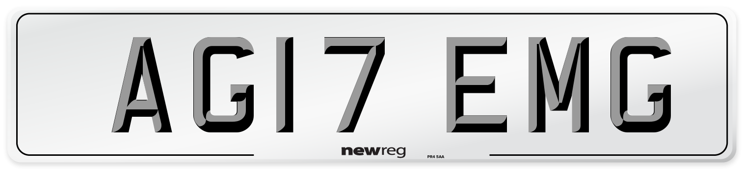 AG17 EMG Number Plate from New Reg